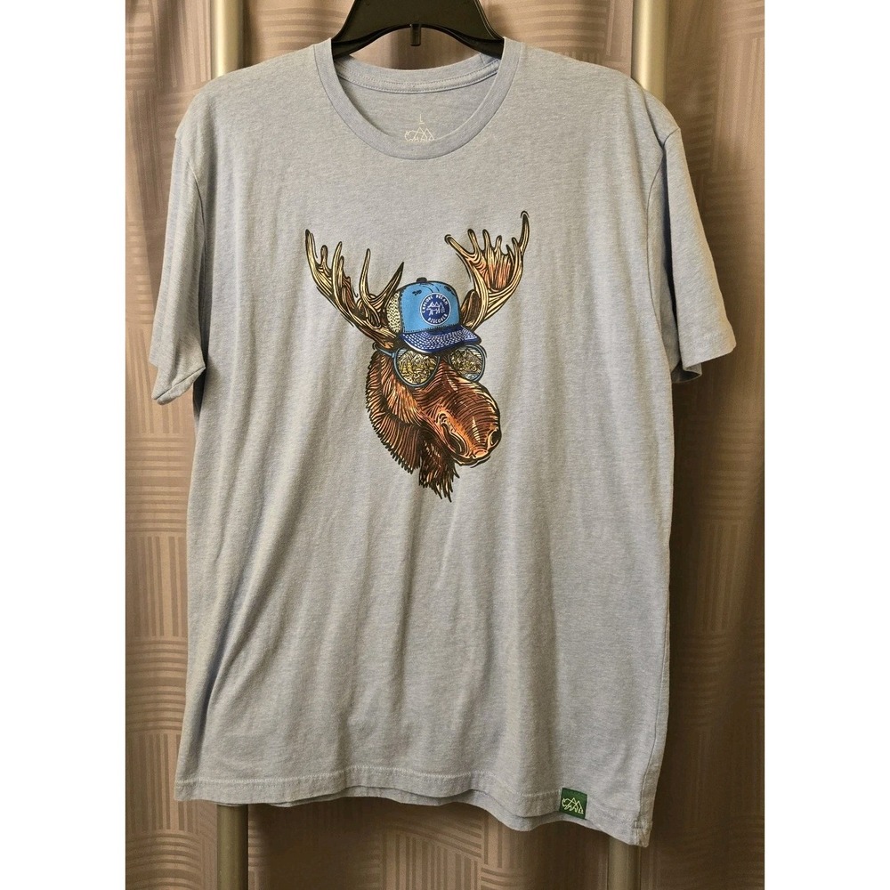 Wild Tribute Blue Moose Graphic Tee Size Large L Explore #wildlife #graphictee